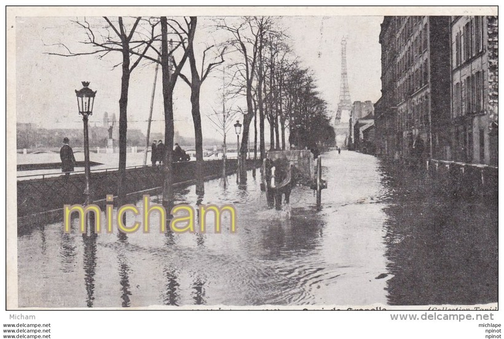 CPA    75 PARIS    CRUE  DE 1910  QUAI DE GRENELLE  TB ETAT - Überschwemmung 1910