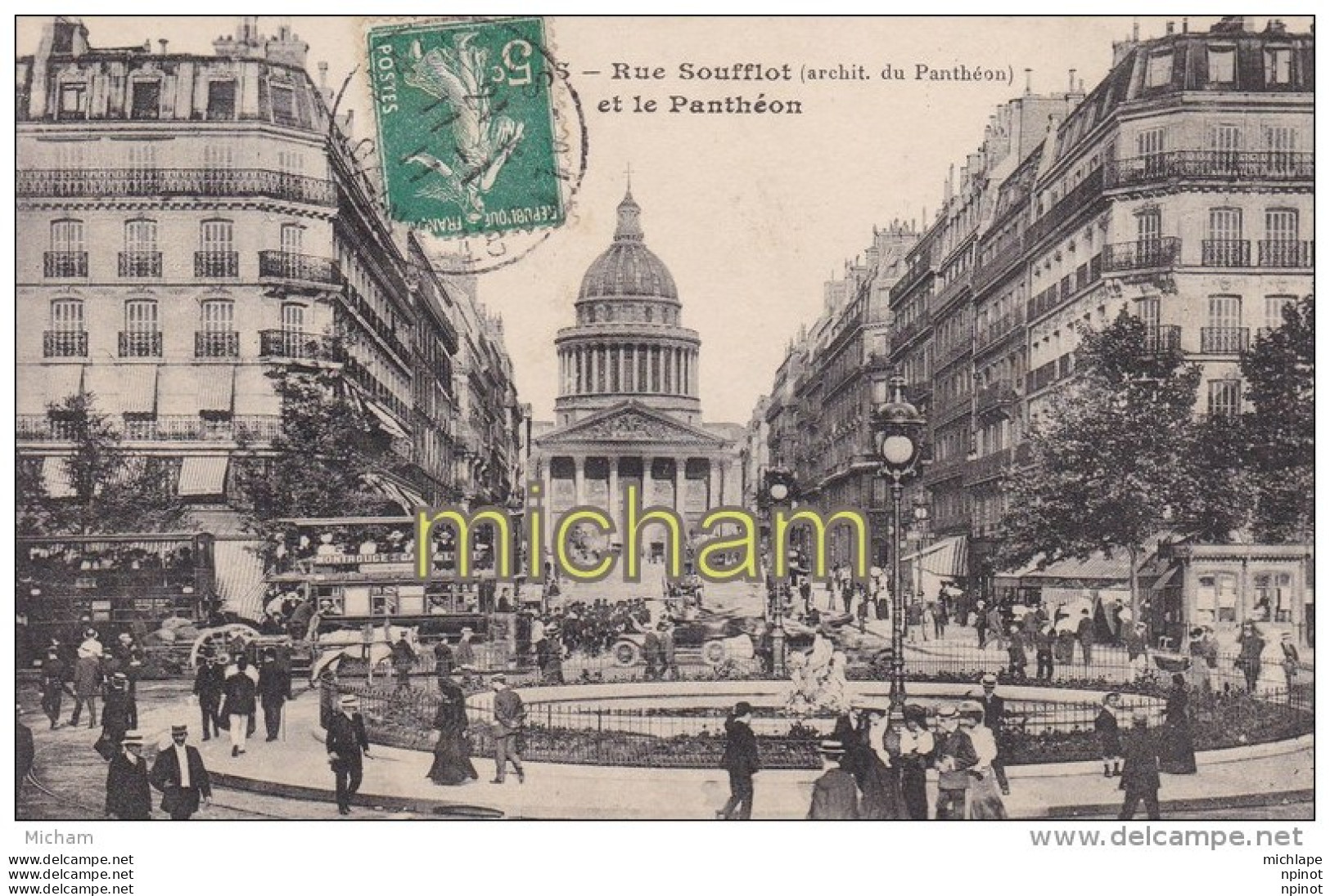 CPA    75 PARIS     5 Em RUE SOUFFLOT ET PANTHEON    TB ETAT - Arrondissement: 05