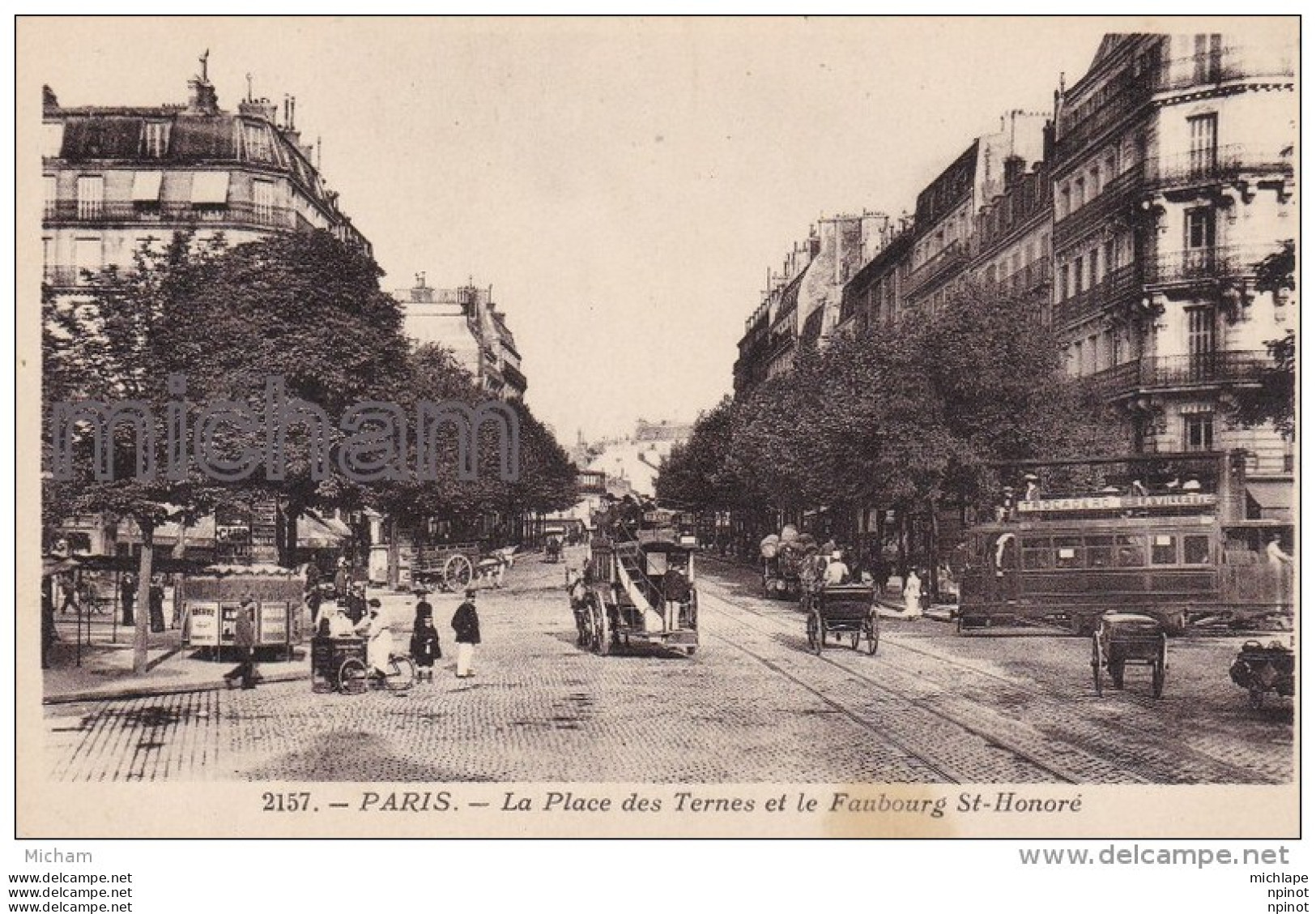 CPA 75 PARIS  17em PLACE  DES TERNE ET FAUBOURG ST HONORE  T B ETAT - Paris (17)