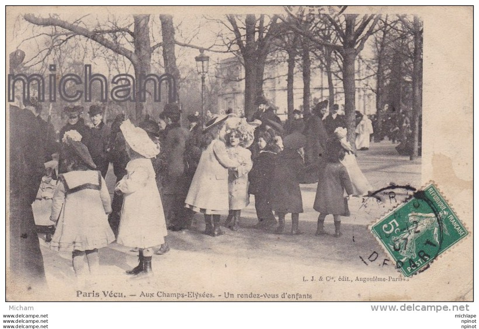 CPA 75 PARIS  8em - PARIS  VECU - AUX CHAMPS ELYSEES RENDEZ VOUS D'ENFANTS - Distretto: 08