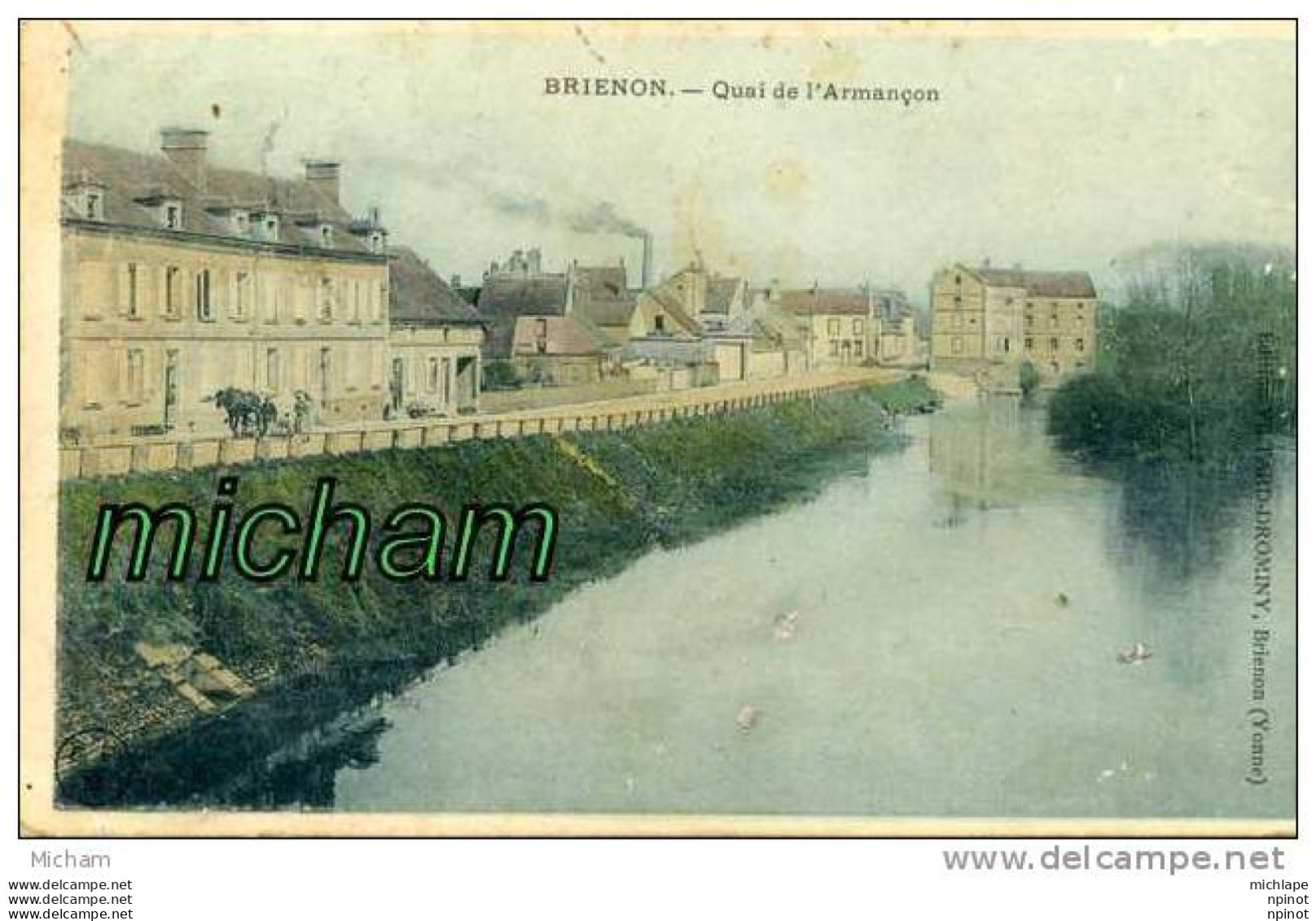 CPA  89  BRIENON   QUAI DE L'ARMENCON  COULEURS      TB ETAT - Brienon Sur Armancon