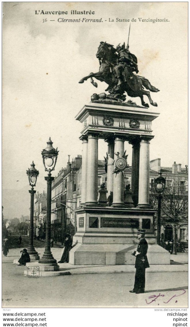 CPA 63  CLERMONT FERRAND  STATUE DE VERCINGETORIX  TB ETAT - Clermont Ferrand