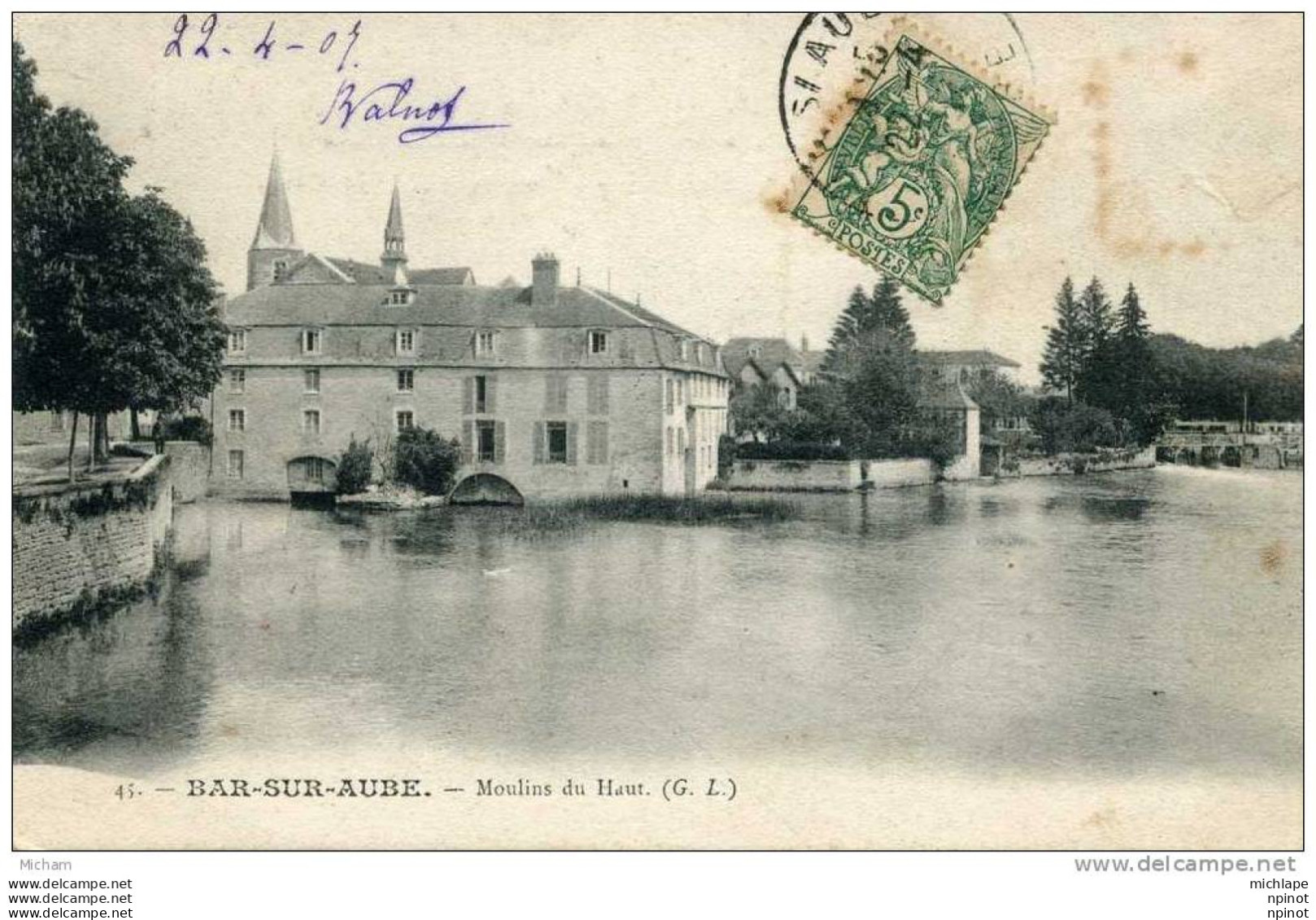 CPA 10  BAR SUR AUBE  MOULIN DU HAUT     PARFAIT ETAT - Bar-sur-Aube