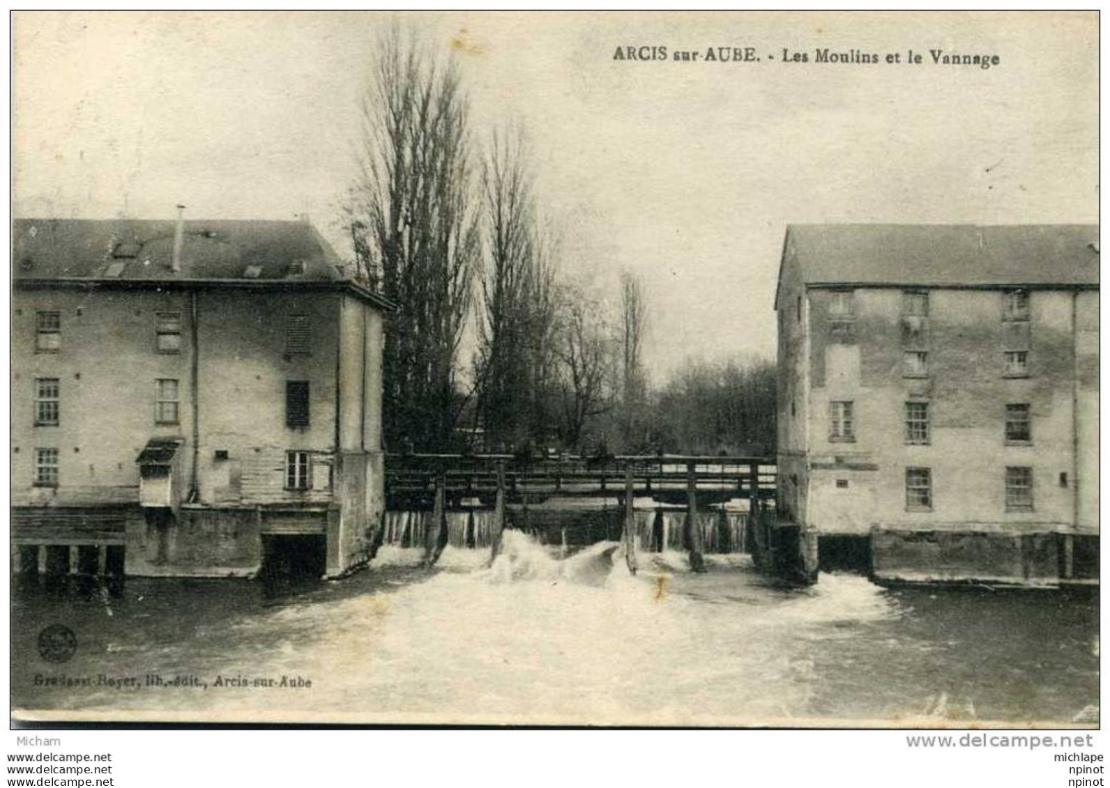 CPA 10  ARCIS SUR AUBE   LE MOULIN ET LE VANNAGE  PARFAIT ETAT - Arcis Sur Aube