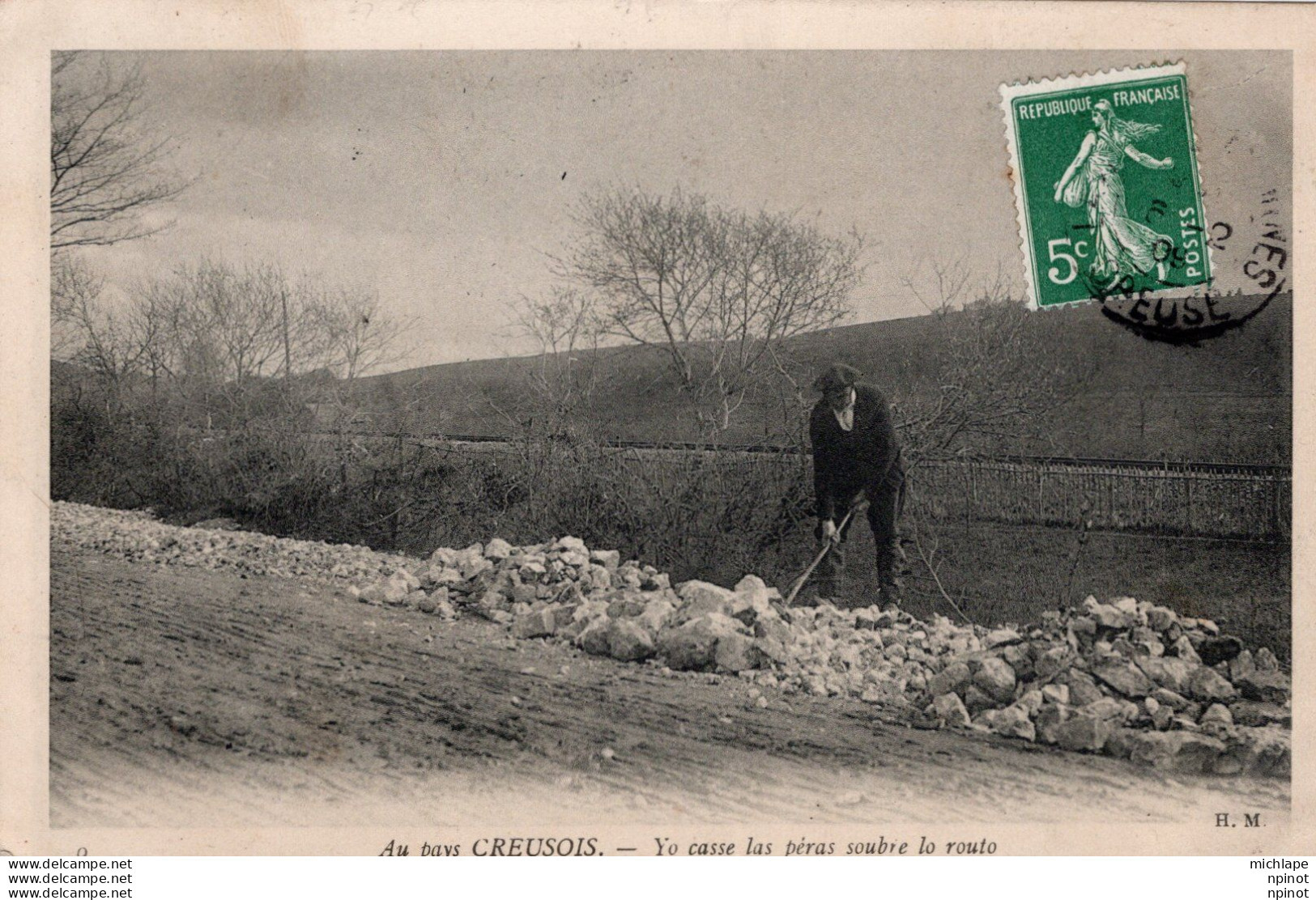 C P A  -  23  -    Au Pays CREUSOIS - Yo Casse Las Peras Soubre La Routo - Autres & Non Classés