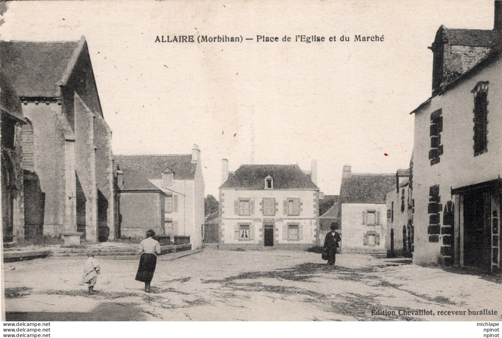 CPA -  56 -  ALLAIRE  -   Place De L'église Et Du Marché - Allaire