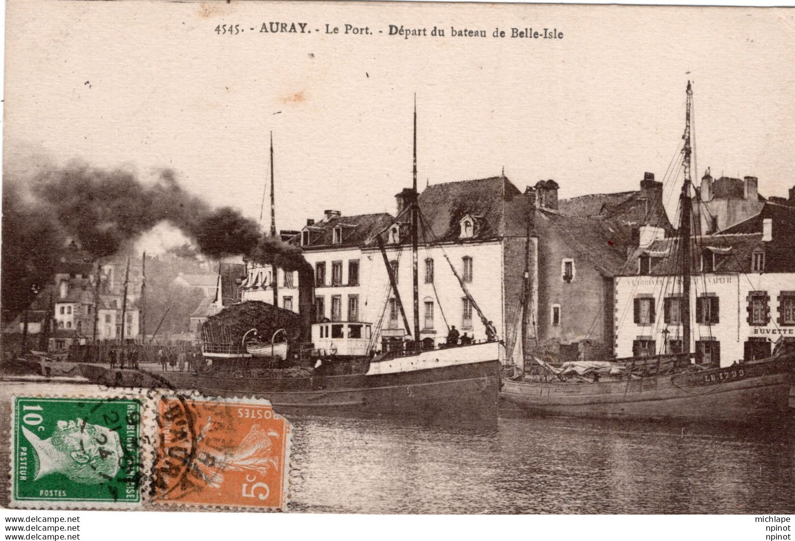 CPA -  56 - AURAY  -  Le Port Départ Du Bateau De Belle Isle - Auray