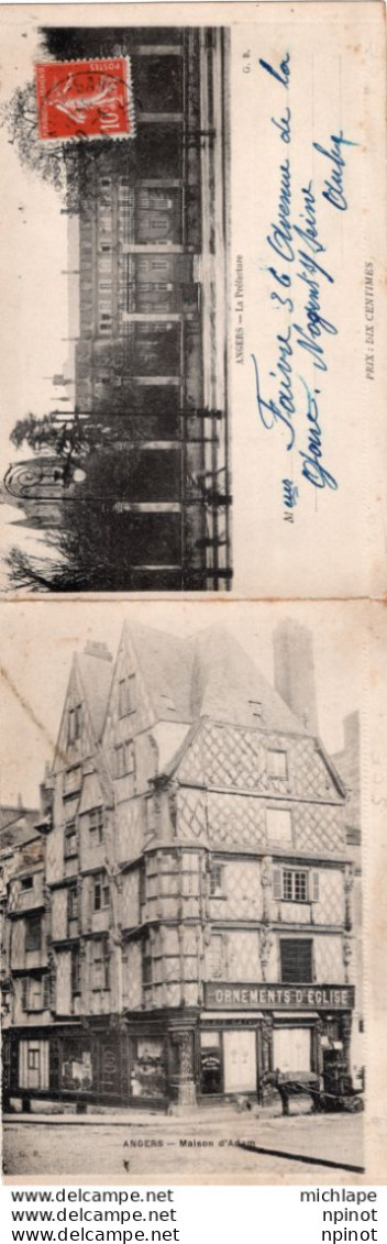 C P A -   49 - ANGERS  -  Angers Carte Lettre Double  La Préfecture  Et Maison D'adam - Angers