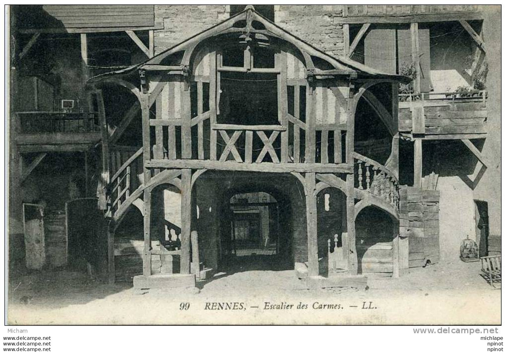 CPA 35 RENNES  ESCALIER DES CARMES   PARFAIT ETAT - Rennes