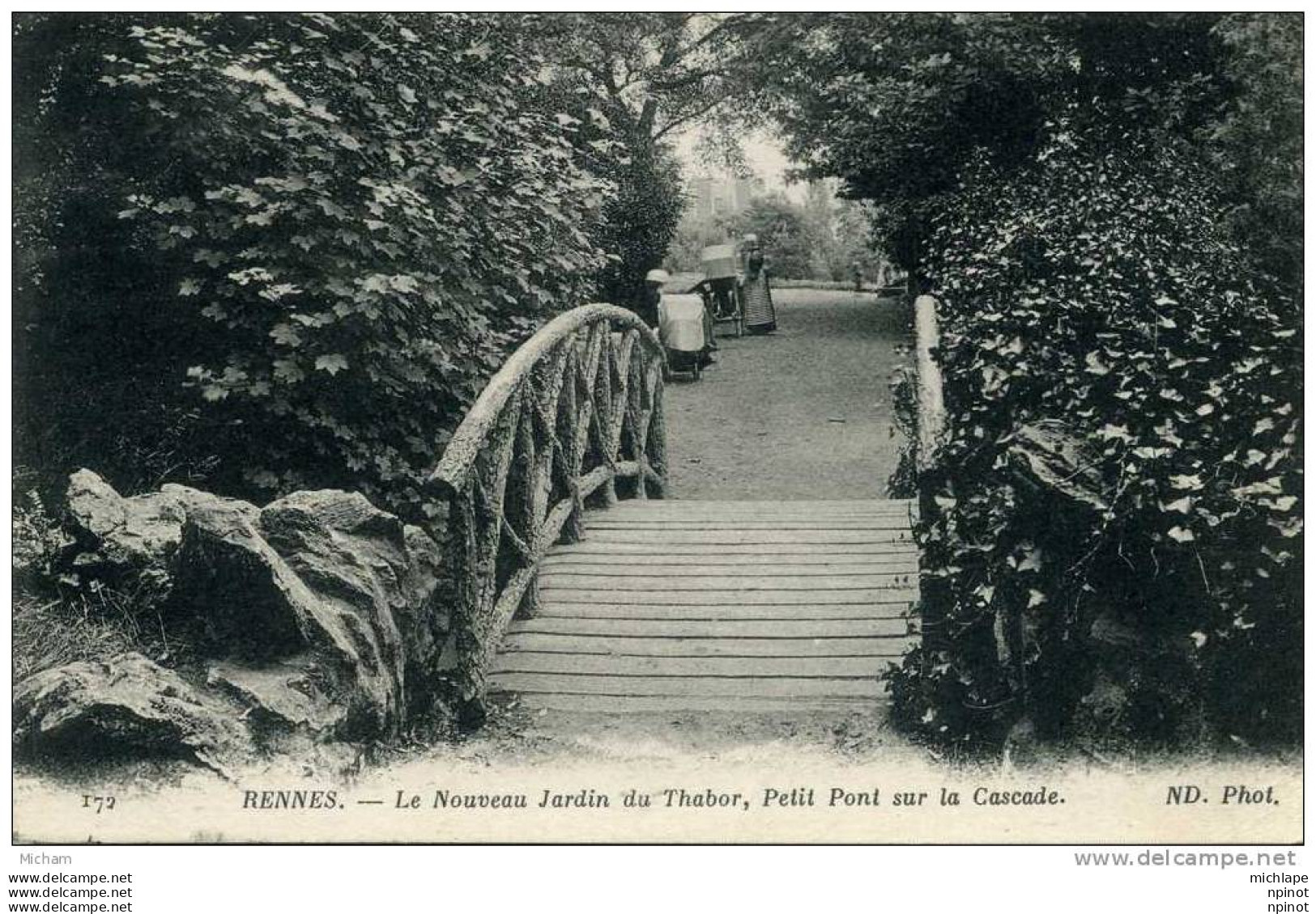 CPA 35 RENNES JARDIN DU THABOR PETIT PONT SUR LA CASCADE   PARFAIT ETAT - Rennes