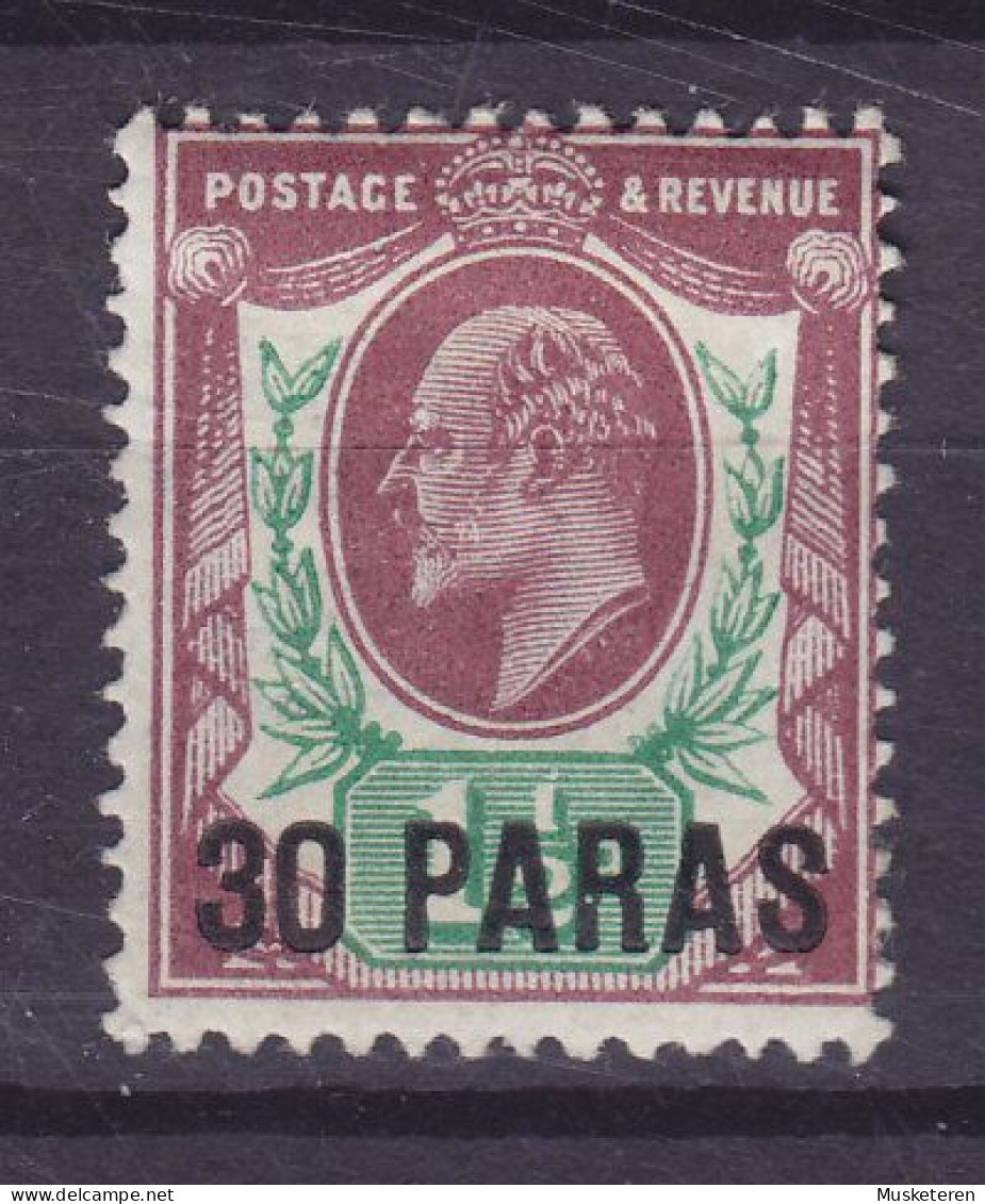 British Levant 1909 Mi. 26, 30 Pa Auf 1½p. König King Edward VII. Overprinted Aufdruck Surchargé, MH* - Levant Britannique