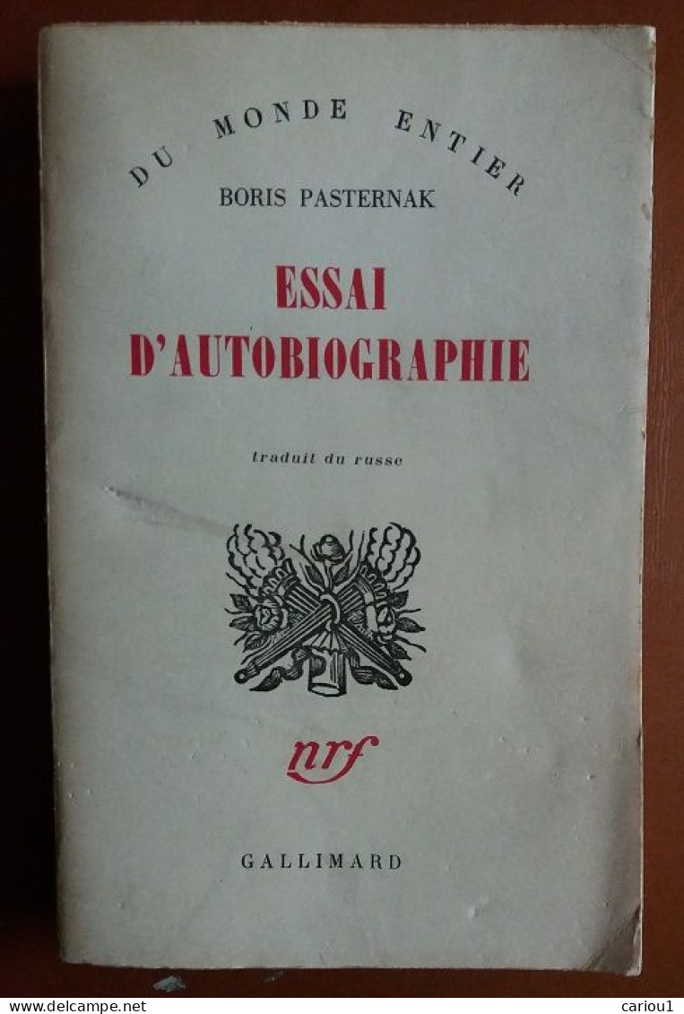 C1 RUSSIE Boris PASTERNAK Essai D Autobiographie NRF 1958 Port Inclus France - Autres & Non Classés