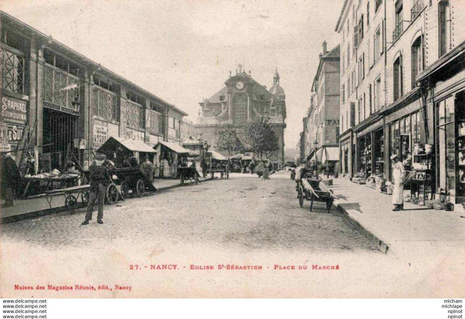 C P A   - 54 -  NANCY -  Eglise Saint Sébastien - Place Du Marché - Nancy