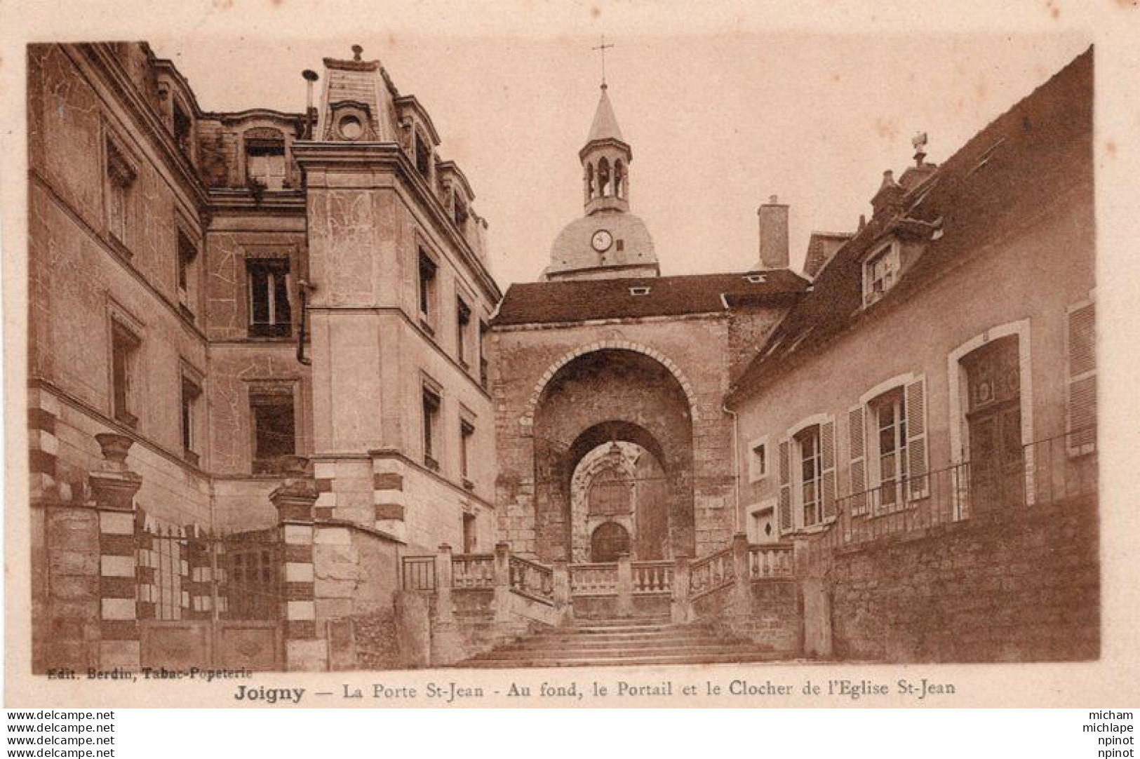 C P A   - 89 -   JOIGNY -  Porte Saint Jean Portail Et Clocher - Joigny