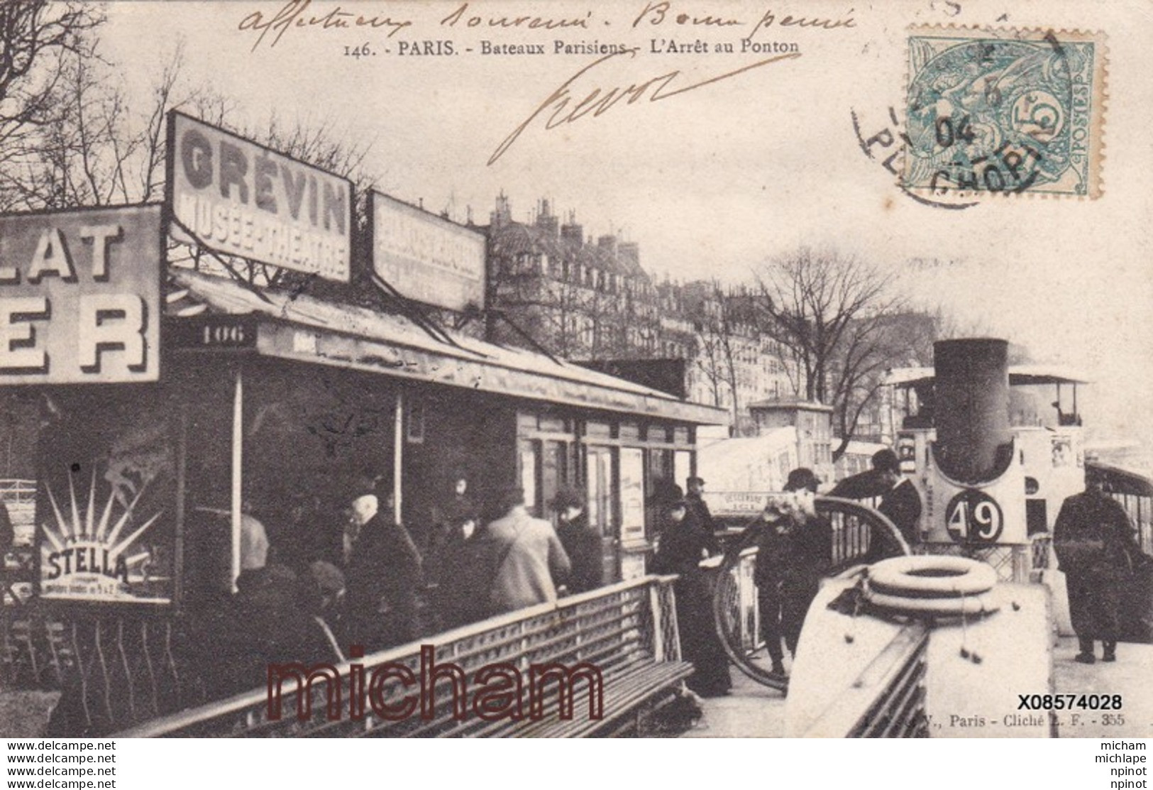 CPA  75 - Paris   Bateaux Parisiens L'arret Au Ponton    -    Tres Bon Etat - Andere & Zonder Classificatie