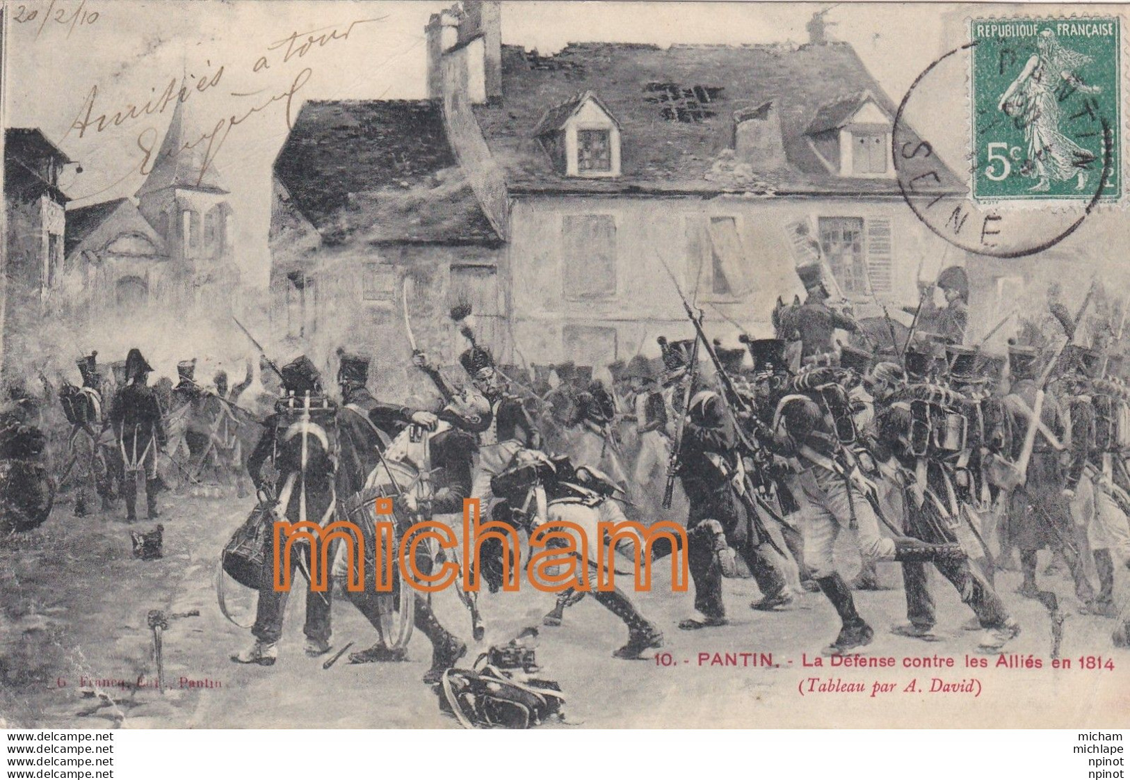 Theme Militaria  14/18   Pantin Défense Contre  Les  Alliés En 1814 - 1914-18