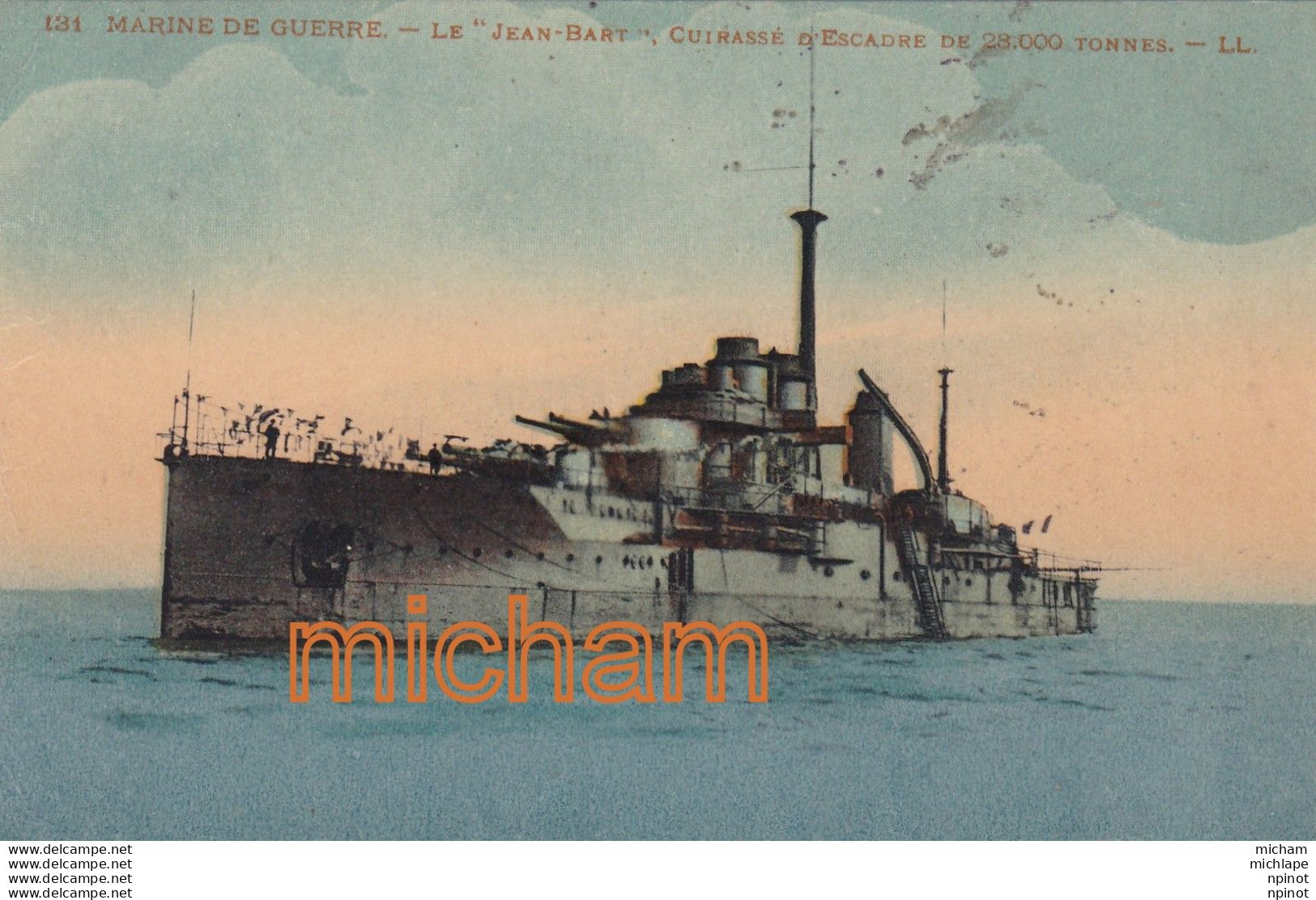 Theme Militaria  14/18 Marine  De Guerre  Le  Jean Bart Cuirassé D'escadre - 1914-18