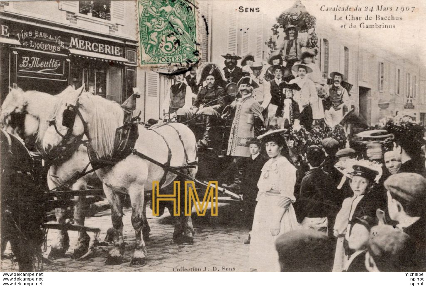 C P A  89 -  SENS  - Cavalcade 1907 Le Char De  Bacchus - Sens