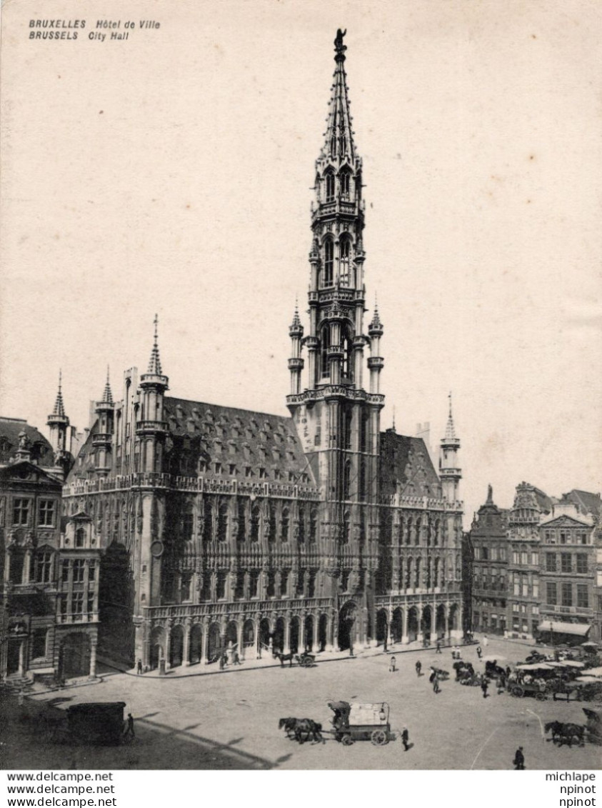 C P A  - BELGIQUE  - BRUXELLES -   Hôtel De Ville -  Carte Double - Other & Unclassified