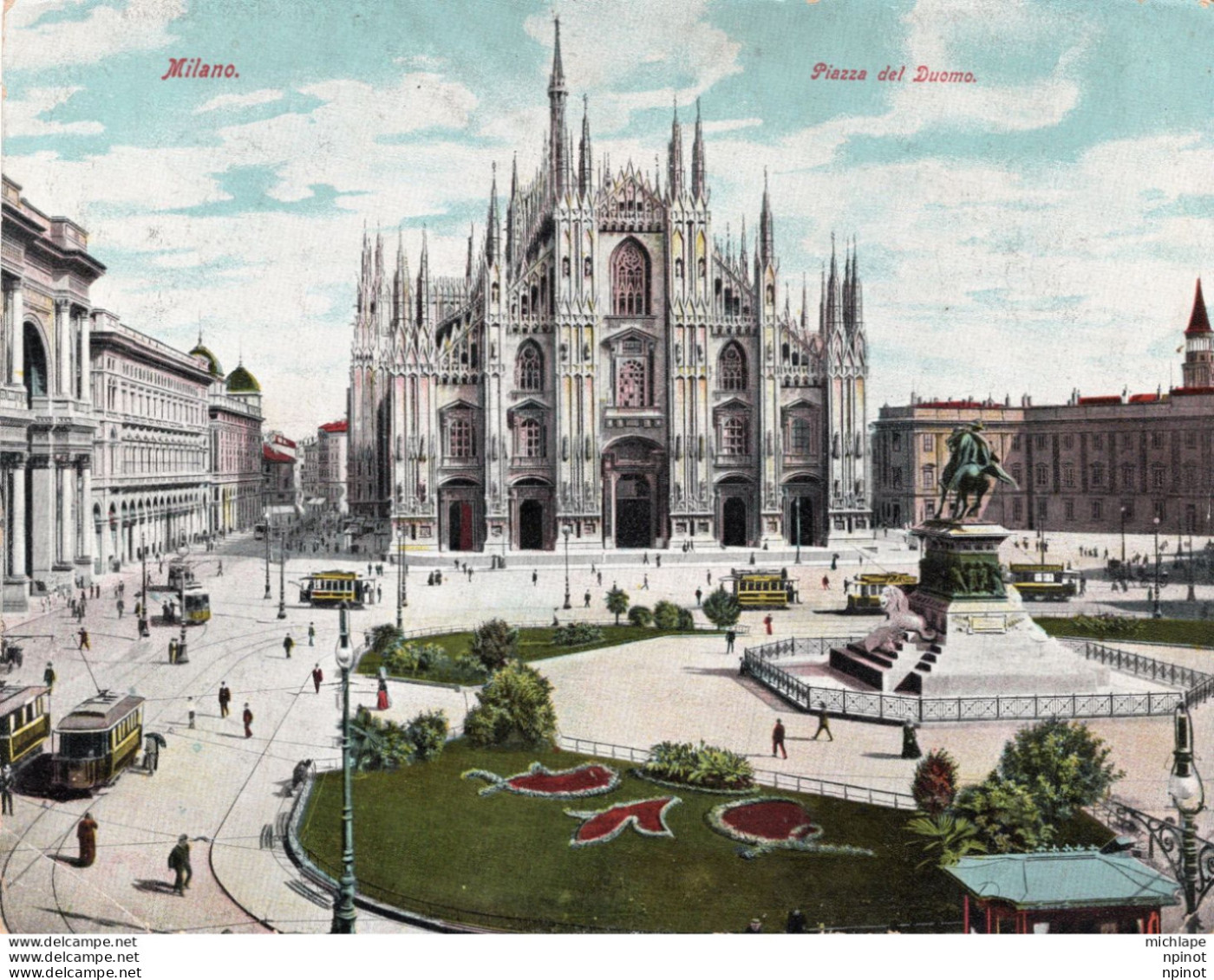 C P A  - ITALIE - MILANO  -   Piazza Del Duomo  -  Carte Double - Other & Unclassified