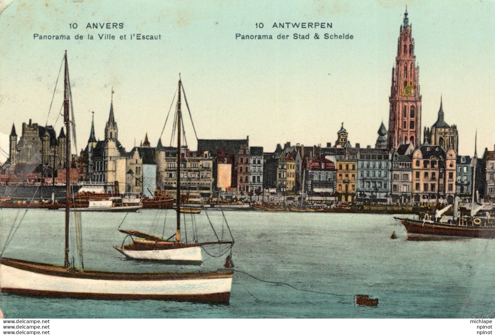 C P A  - BELG . -  ANVERS -  Panorama De La Ville  Et L'escaut - Antwerpen