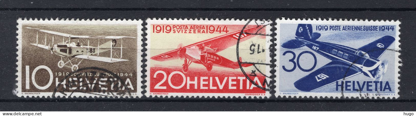 ZWITSERLAND Yt. PA36/38° Gestempeld Luchtpost 1944 - Oblitérés
