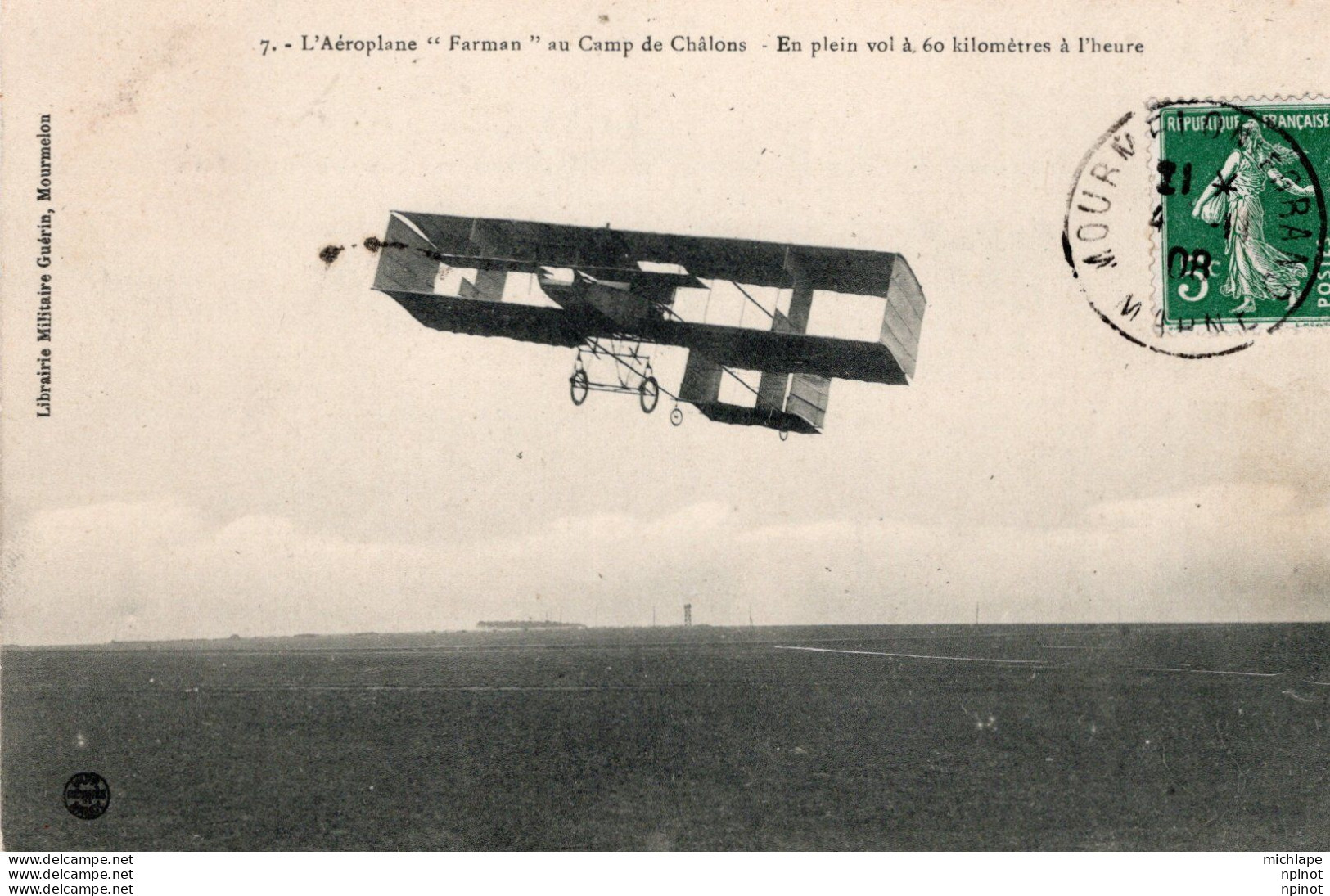 C P A  -  TH  - AVION - Aeroplane  FARMAN Au Camp De Chalons  En Plein Vol - ....-1914: Précurseurs