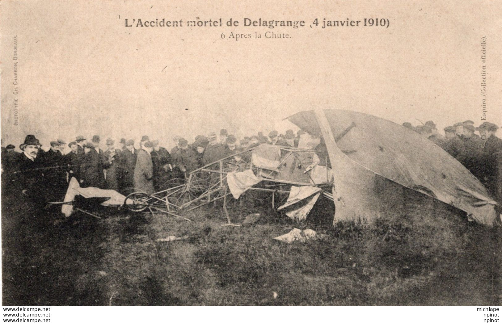 C P A  -  TH  - AVION - Accident Mortel De Delagrange 4 Janvier 1910 , Aprés La Chute - Unfälle