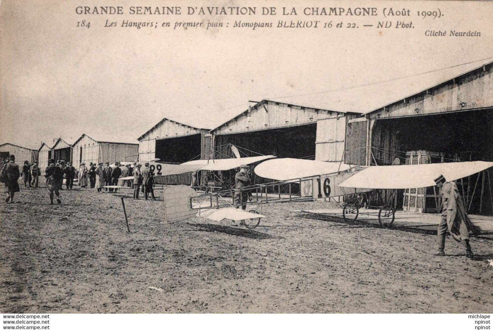 C P A  -  TH  - AVION -  GRANDE SEMAINE  D' AVIATION DE LA CHAMPAGNE  Les Hangars  Monoplans Blériot - Other & Unclassified