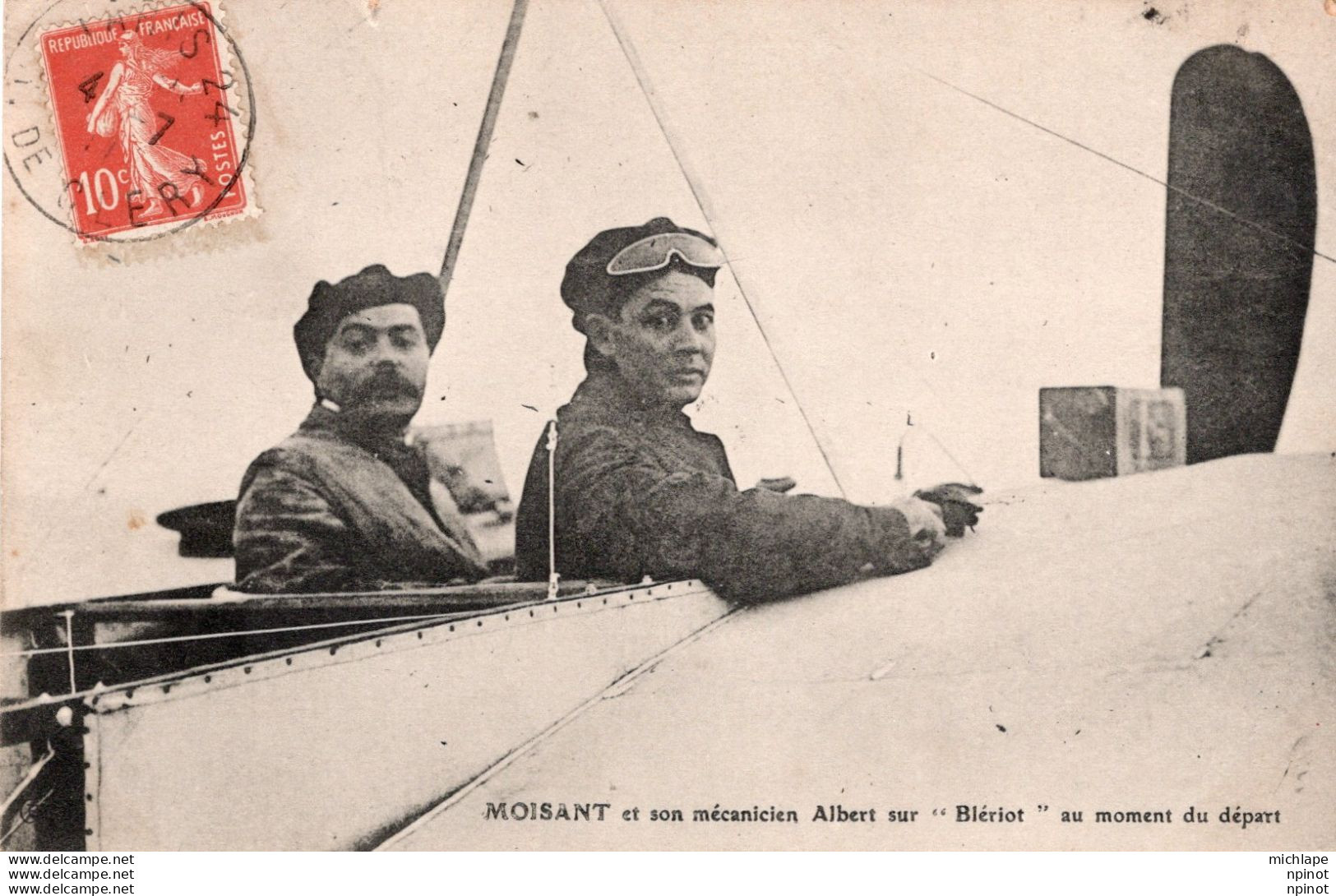 C P A  -  TH  - AVION -   MOISANT Et Son Mécanicien Albert Sur  Blériot - Airmen, Fliers