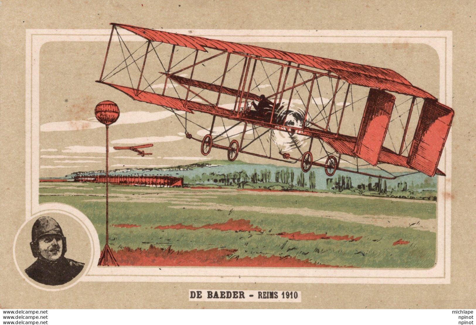 C P A  -  TH  - AVION -    DE BAEDER - REIMS  1910 - Airmen, Fliers