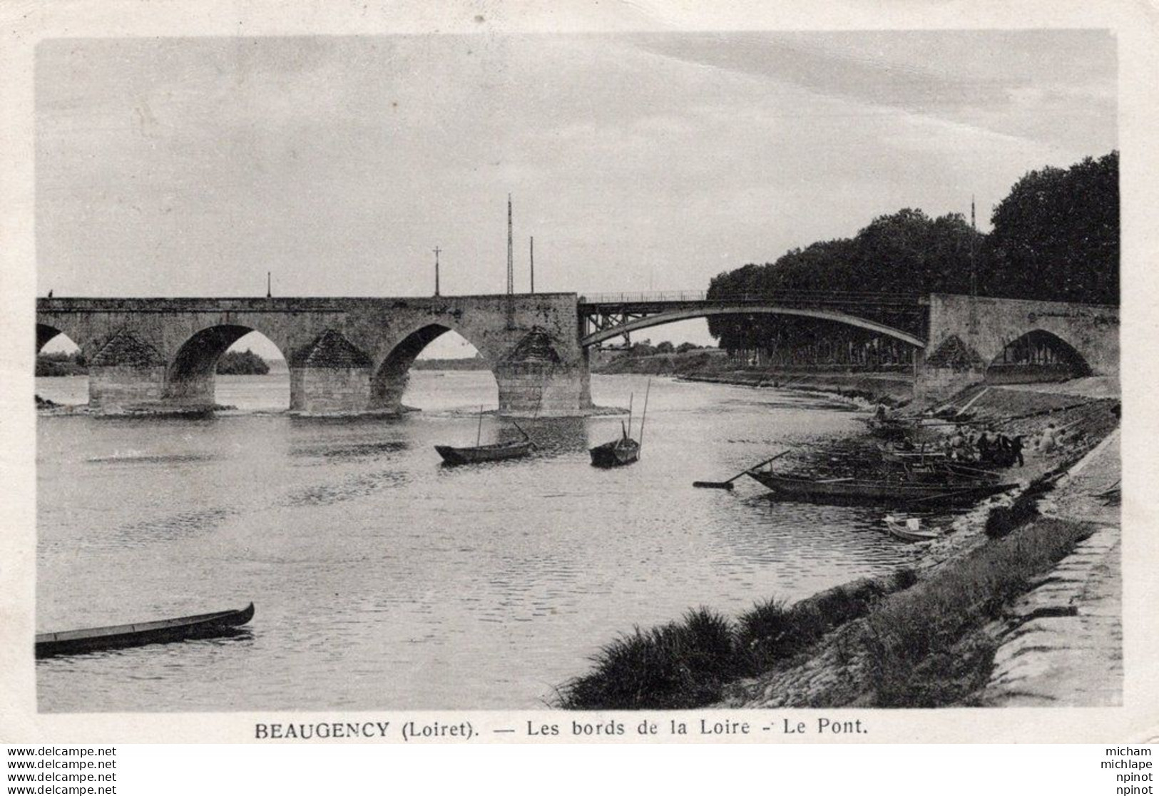 C P A - 45 - BEAUGENCY - Les Bords De La Loire Le Pont - Beaugency