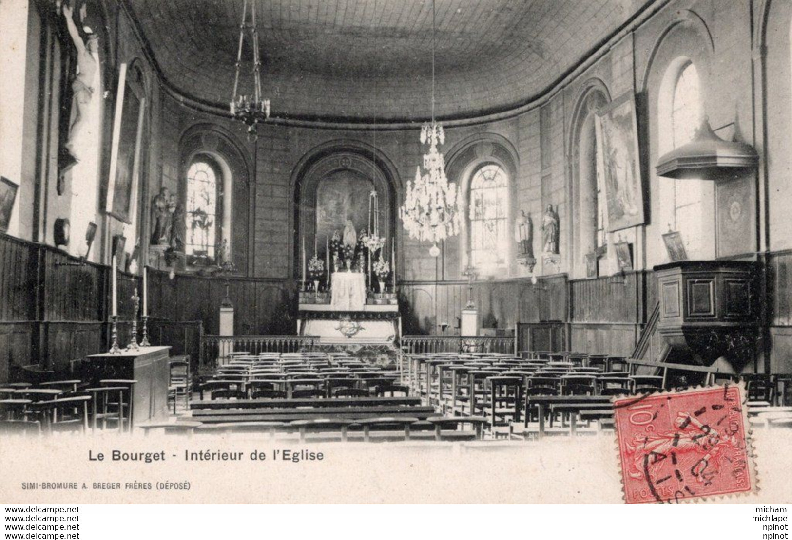 C P A - 93 - LE BOURGET  Interieur De L'eglise - Le Bourget