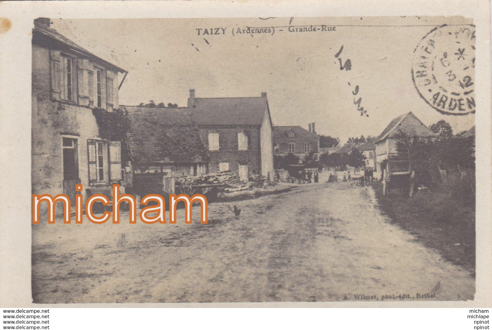 CPA 08 Carte Photo De  TAIZY  Grande  Rue Pres De RETHEL - Other & Unclassified