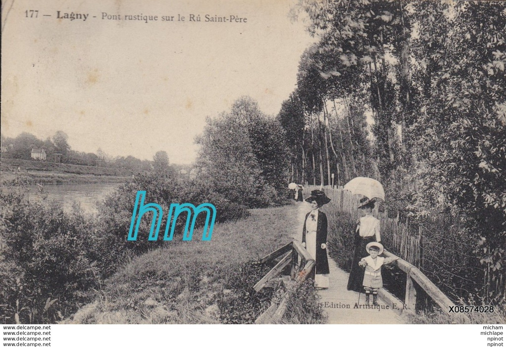 CPA  77  LAGNY   PONT RUSTIQUE  SUR LE RU  ST PERE     T B  ETAT - Lagny Sur Marne