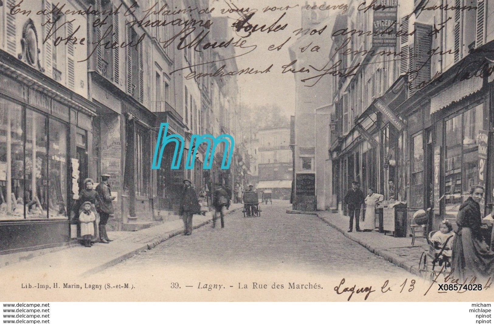 CPA  77  LAGNY  LA RUE DES MARCHES    T B  ETAT - Lagny Sur Marne