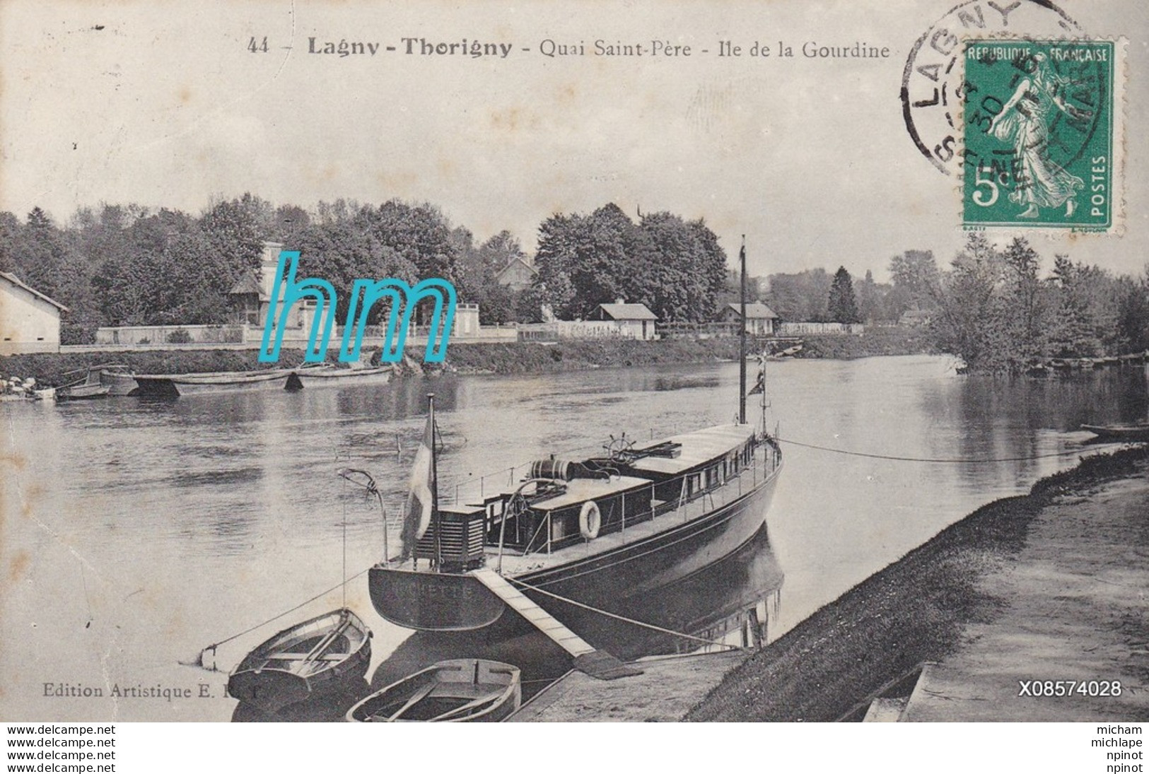 CPA  77  LAGNY  THORIGNY QUAI ST PERE  ILE DE LA GOURDINE   T B  ETAT - Lagny Sur Marne