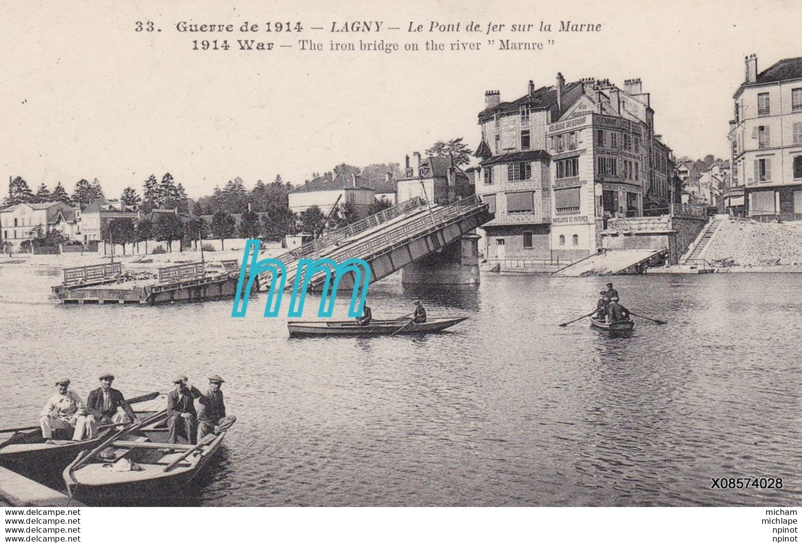 CPA  77  LAGNY  14/18 LE PONT DE FER   T B  ETAT - Lagny Sur Marne