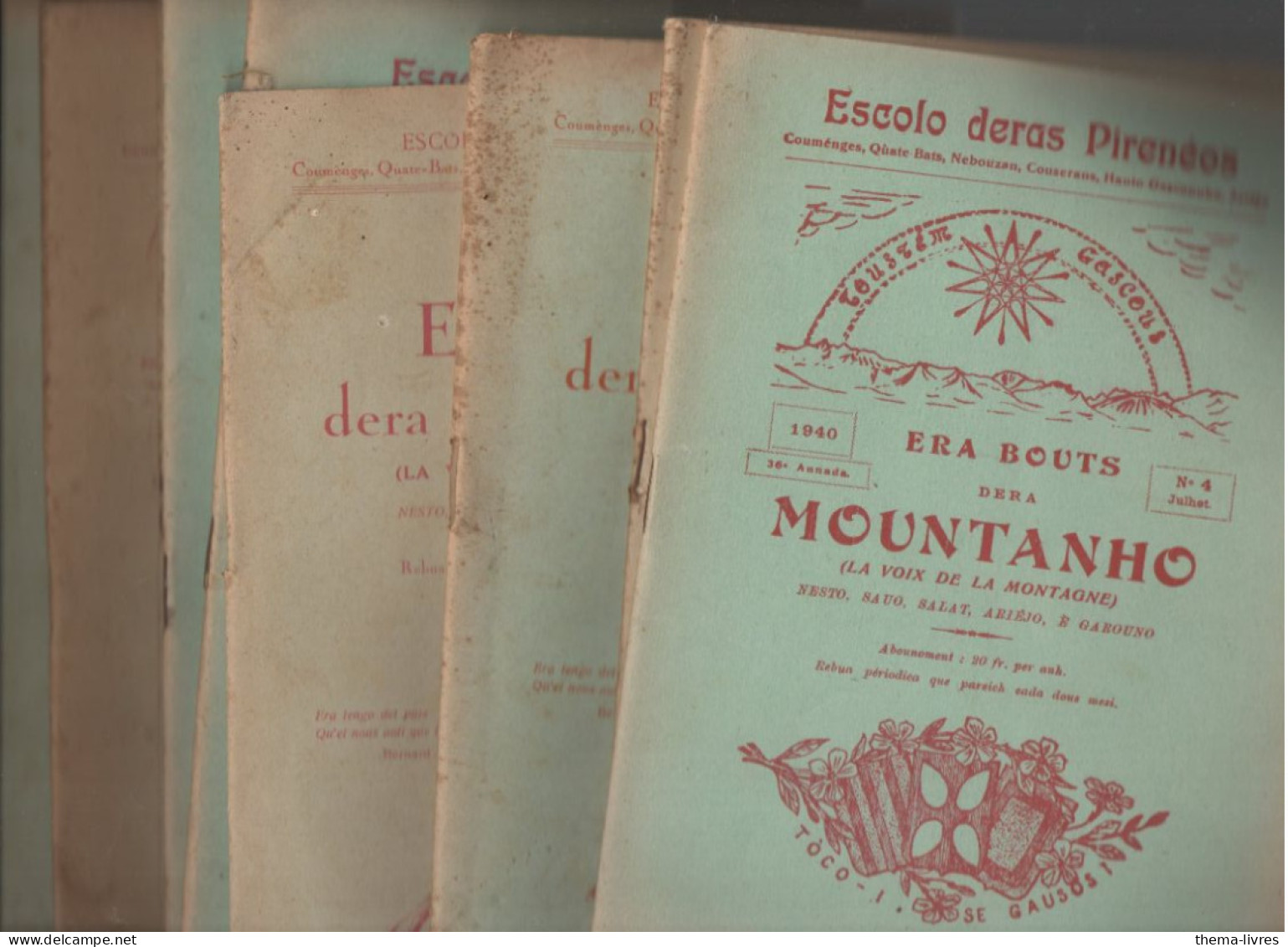 Pyrénées ,lot De 10 Revues Texte En Gascon (occitan)  ERA BOUTS DERA MOUNTANHO  (M6539) - Géographie & Histoire