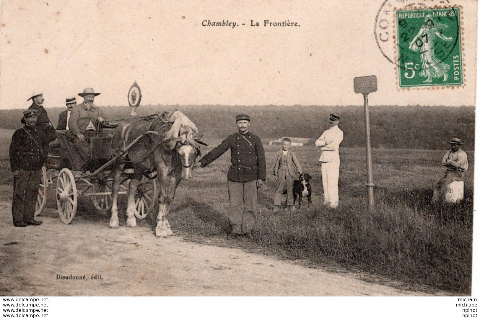C P A  54 -  CHAMBLEY -  La Frontière   - Douane Attelage - Chambley Bussieres