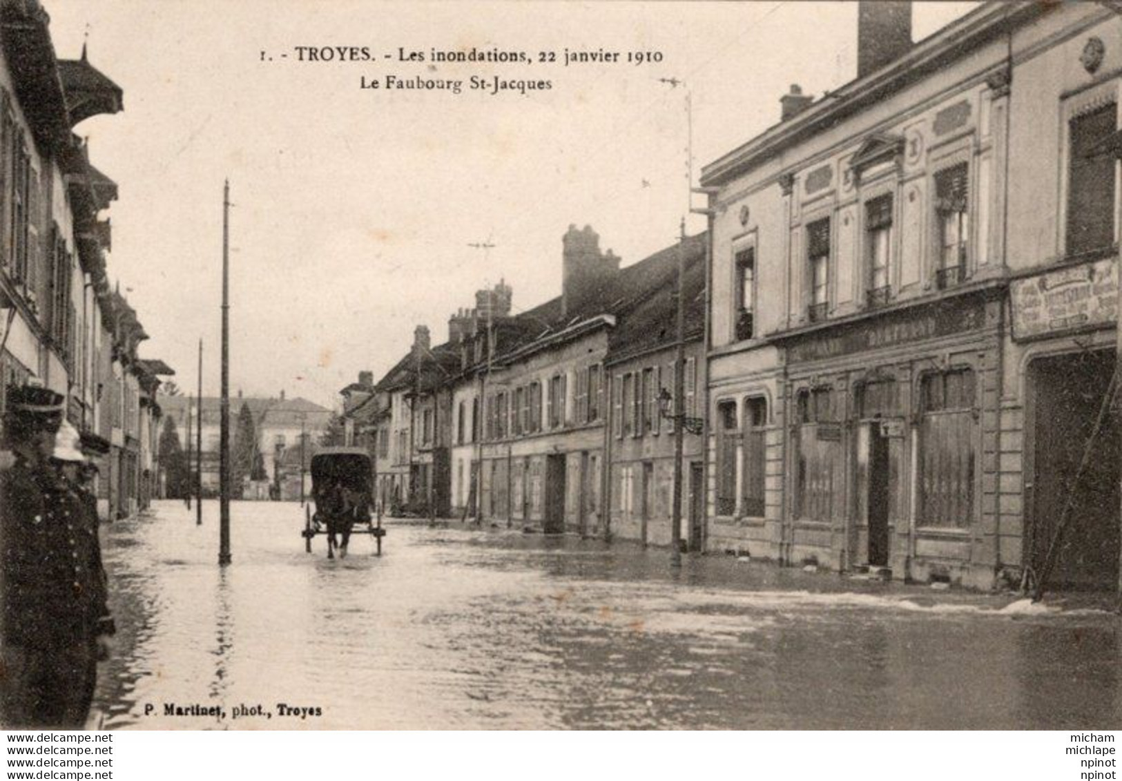 C P A - 10 -   TROYES -  Inondations De 1910 - Le Faubourg Saint Jacques - Troyes