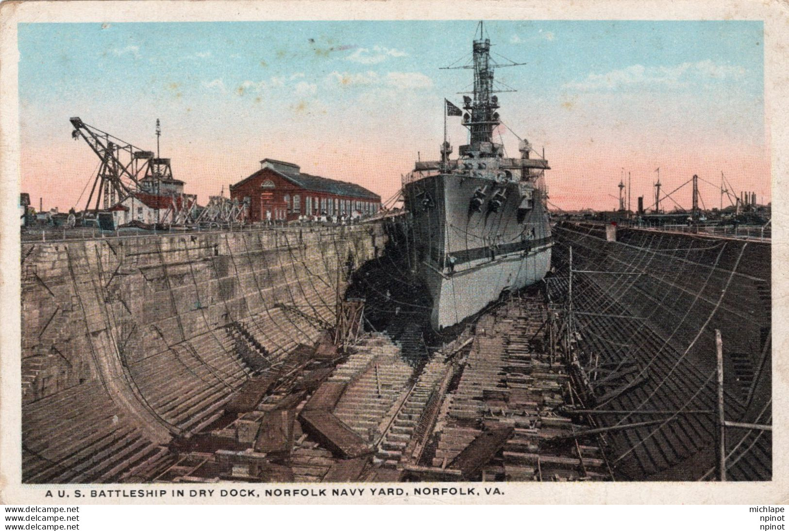C P A -   ROYAUME  UNI  - NORFOLK -battleship In Dry Dock - Otros & Sin Clasificación