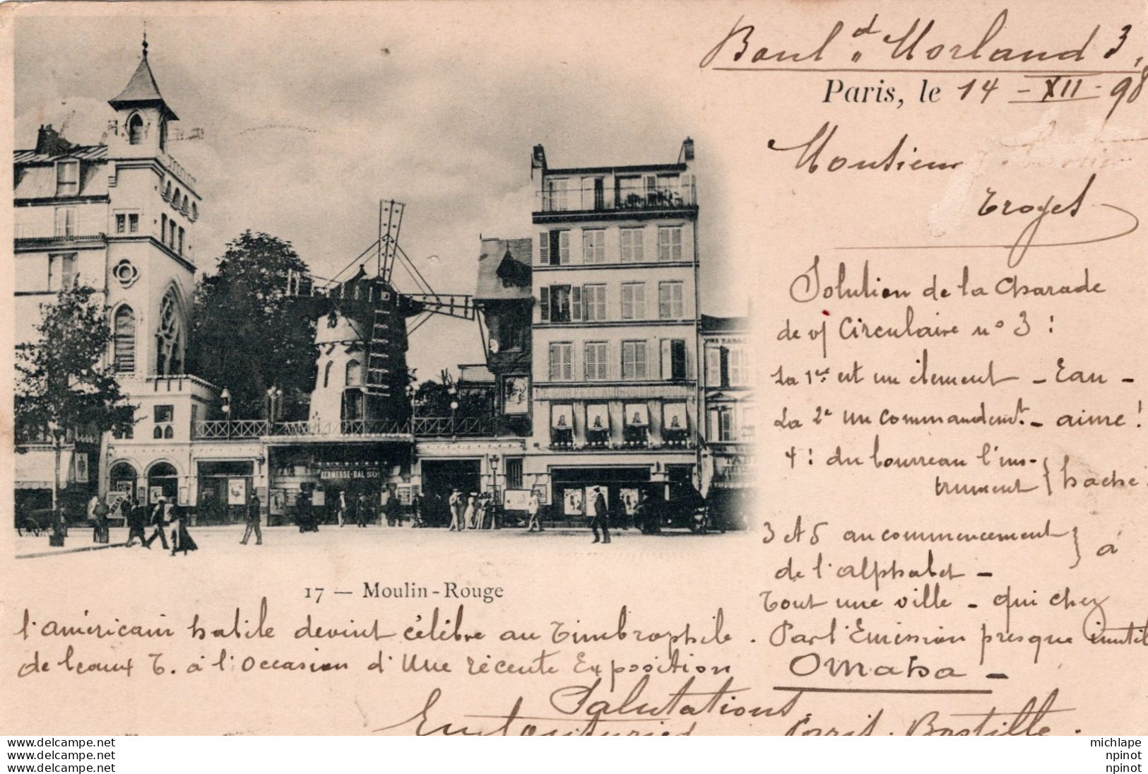 C P A -  75 -  PARIS  -     18 Em  PIONNIERE  De  1898     Le Moulin Rouge - Distretto: 18