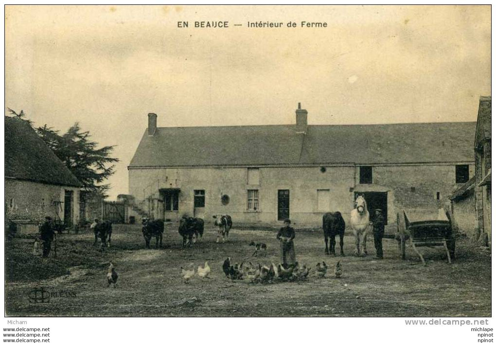 CPA  91  SERIE  EN BEAUCE INTERIEUR DE FERME TRES BELLE ANIMATION   PARFAIT ETAT - Autres & Non Classés