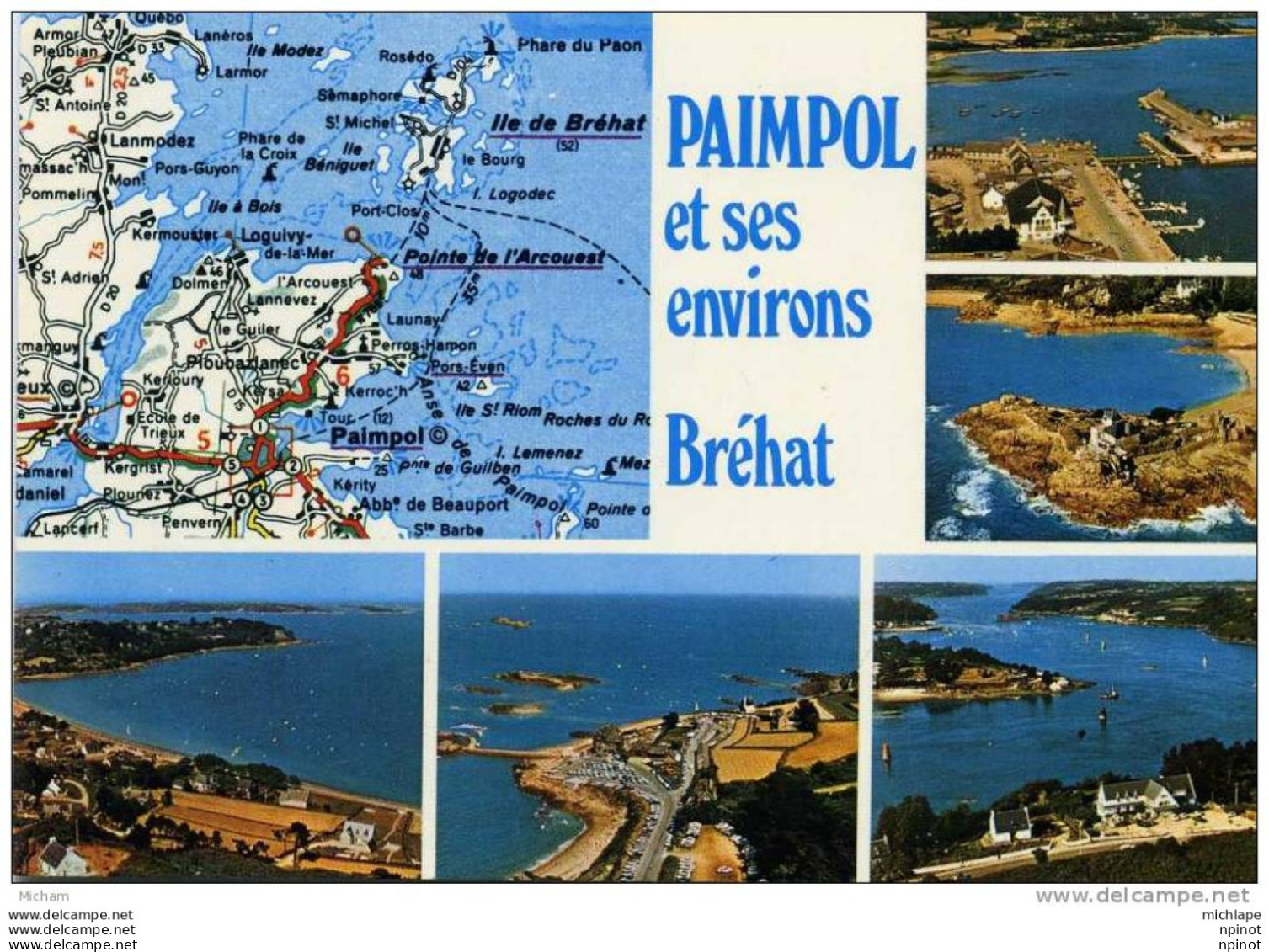 CPM     22   PAIMPOL ET  SES  ENVIRONS  MULTIVUE  PARFAIT ETAT - Paimpol