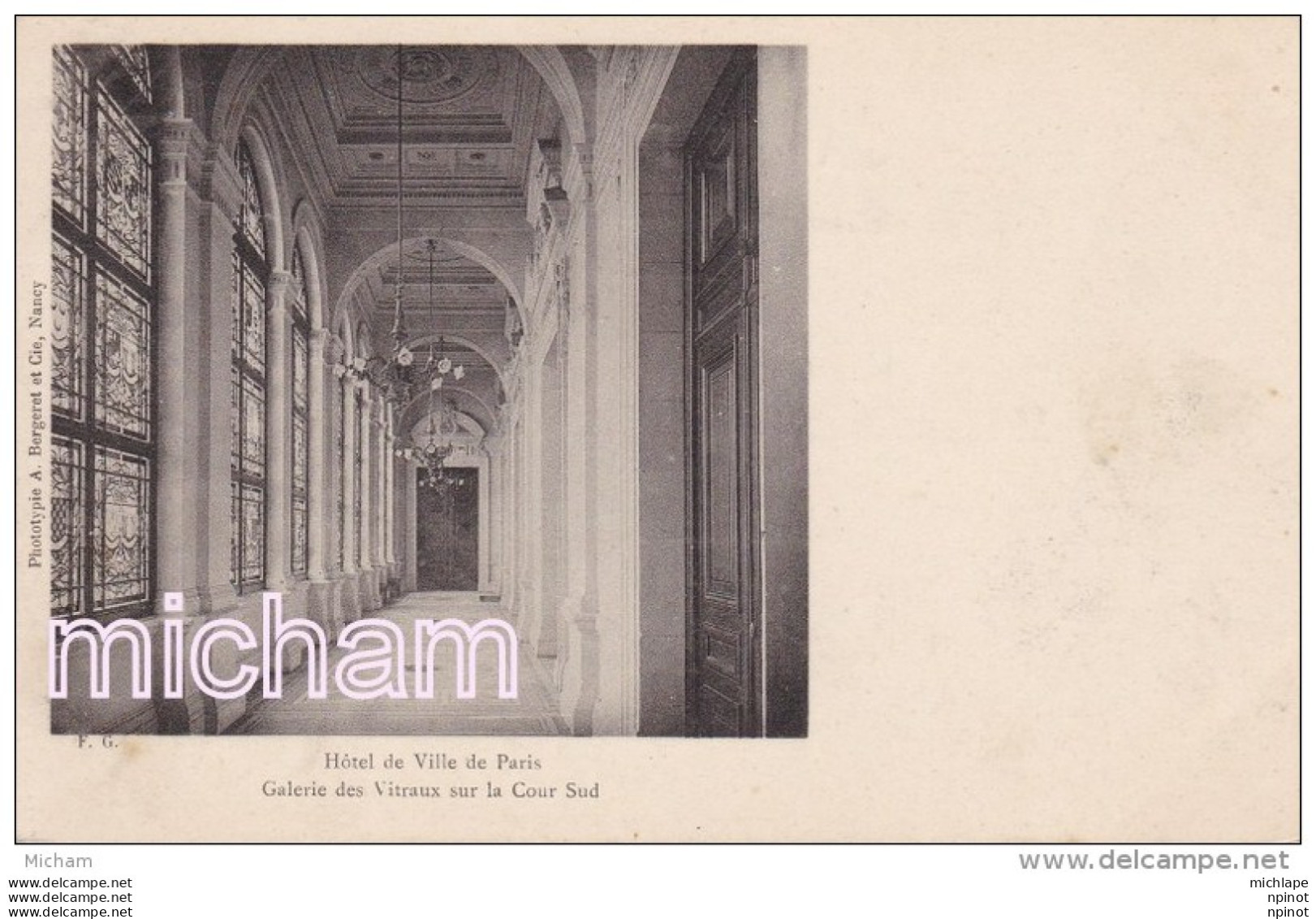 CPA 75 PARIS  4em HOTEL DE VILLE  GALERIE  DES  VITRAUX  SUR LA  COUR SUD  TB ETAT - District 04