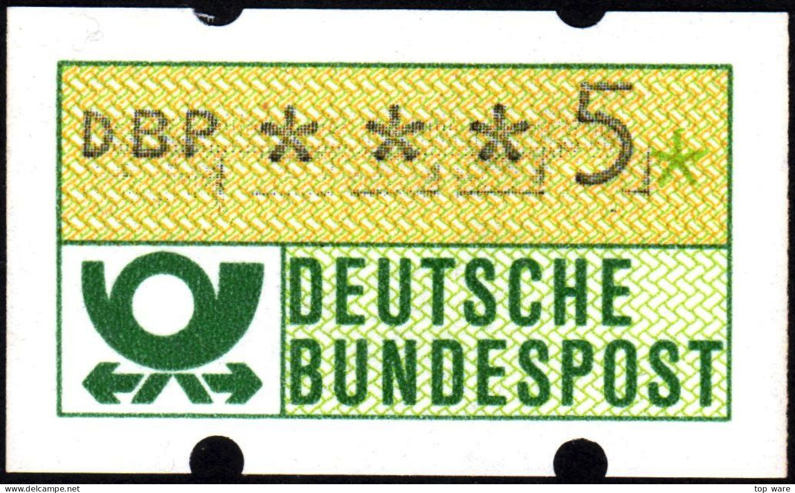 Deutschland Bund ATM 1.1 Iu Grünlicholiv / 5Pf. Postfrisch Aus Schalterdrucker !! / Klüssendorf Automatenmarken - Automaatzegels [ATM]