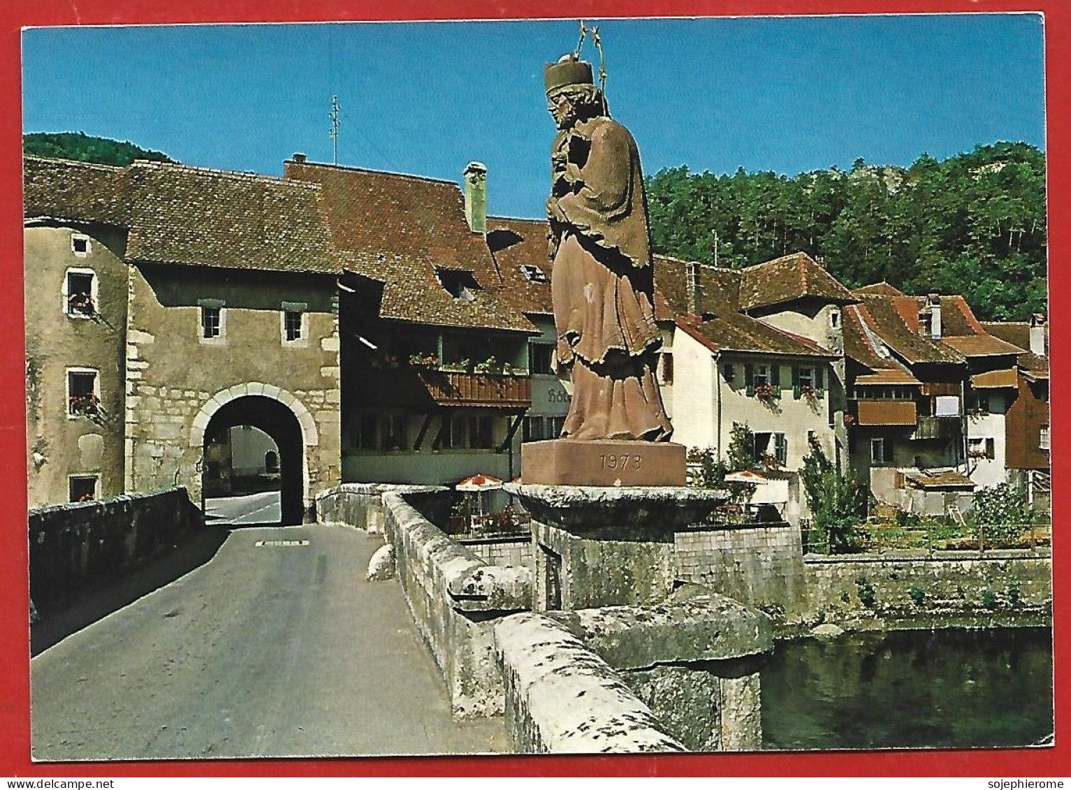 Saint-Ursanne (Clos-du-Doubs - Jura) Statue St Jean Nepomucène 2scans - Saint-Ursanne