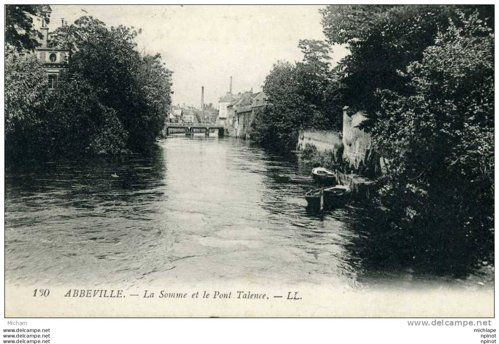 CPA   80  ABBEVILLE    LA SOMME ET LE PONT DE TALENCE PARFAIT ETAT - Abbeville