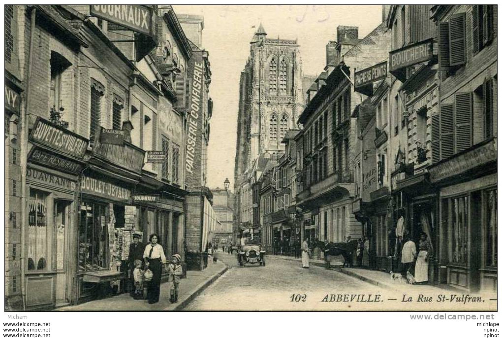 CPA   80  ABBEVILLE   RUE  ST VULFRAN  BELLE ANIMATION  PARFAIT ETAT - Abbeville